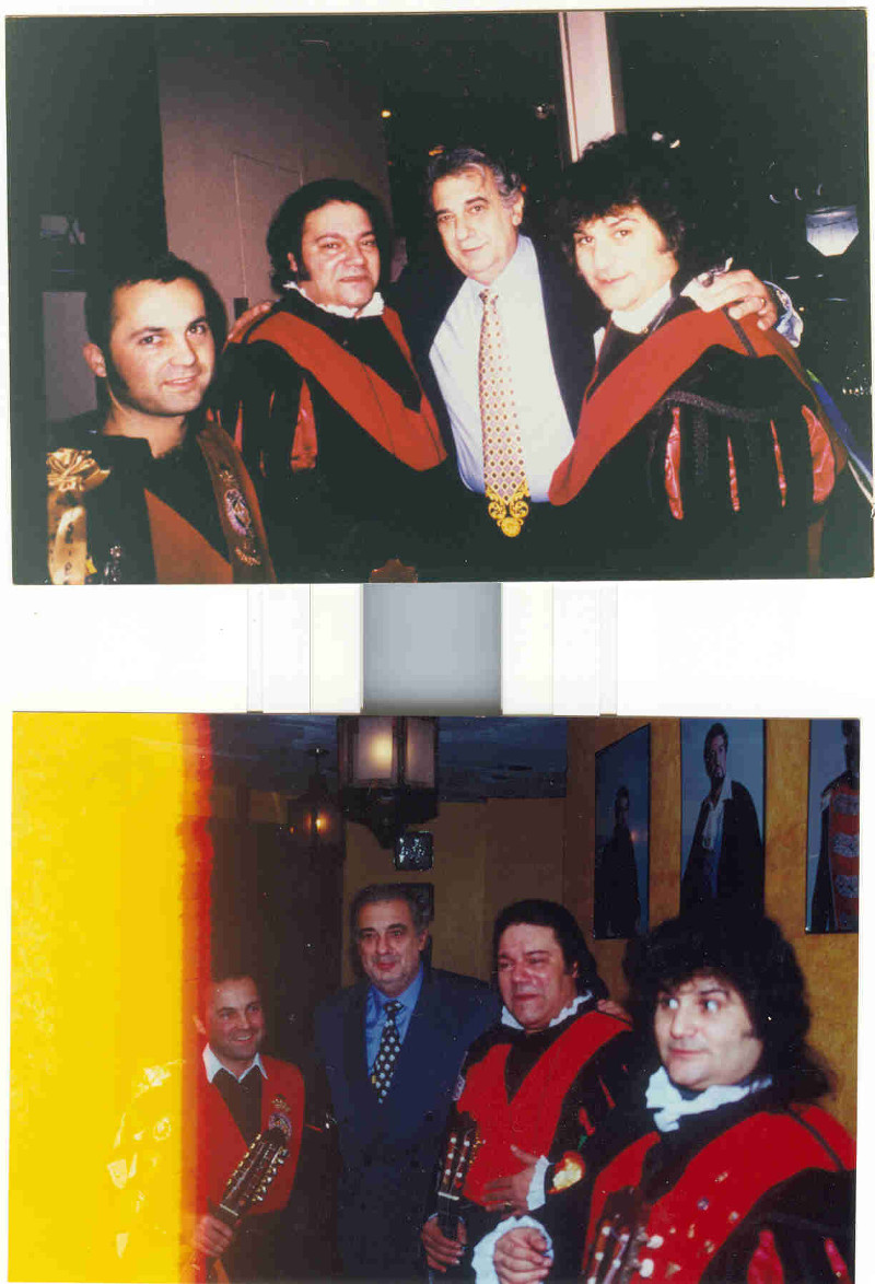imagen de Mejillon tuna mallorca con beca de tuna universitas balearica en nueva york actuando en el Restaurante Domingo's Restaurant cuando era propietario el mismisimo Placido Dpmingo